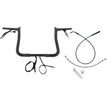 1-1/4\" EZ Install Pointed Top Handlebar — 1-1/4\" dia, 1\" clamp, Black gloss