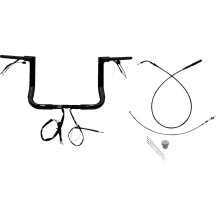 1-1/2" EZ Install Flat Top Handlebar — 1-1/2" diameter, 1" clamp, 15" center, Black