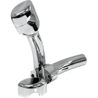 Hefty Smooth Handlebar Risers for 1-1/4" Handlebars — 14 cm (5-1/2") rise, 25.4 mm (1") pullback, Chrome