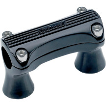 Elevadores de manillar Thunder de 2" — elevación 2", abrazadera 1", 4-3/8" de ancho, negro brillante