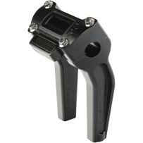 Handlebar Risers — 6.5" rise, 1" clamp, 3-1/2" center-to-center, Black anodized