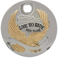 Live to Ride Fuel Console Door — Chrome, Gold