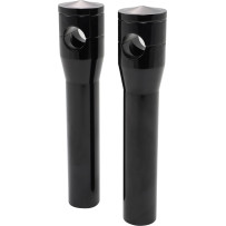 Elite Custom Billet Aluminum Risers — Rise 8", 1" clamping, For FXSTS triple trees, Anodized black