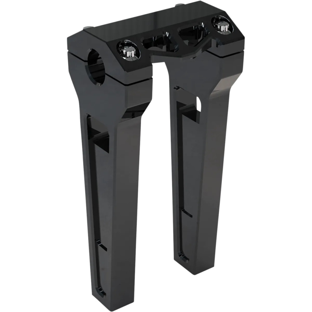 Elevadores de alto rendimiento — abrazadera 25.4 mm, elevación 20.5 cm, negro anodizado