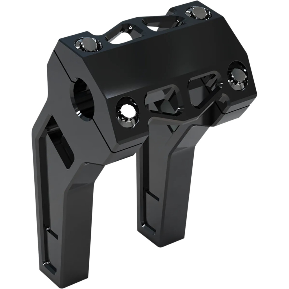 Elevadores de rendimiento — abrazadera 25.4 mm (1"), retroceso 50.8 mm (2"), elevación 15 cm (6"), anodizado negro