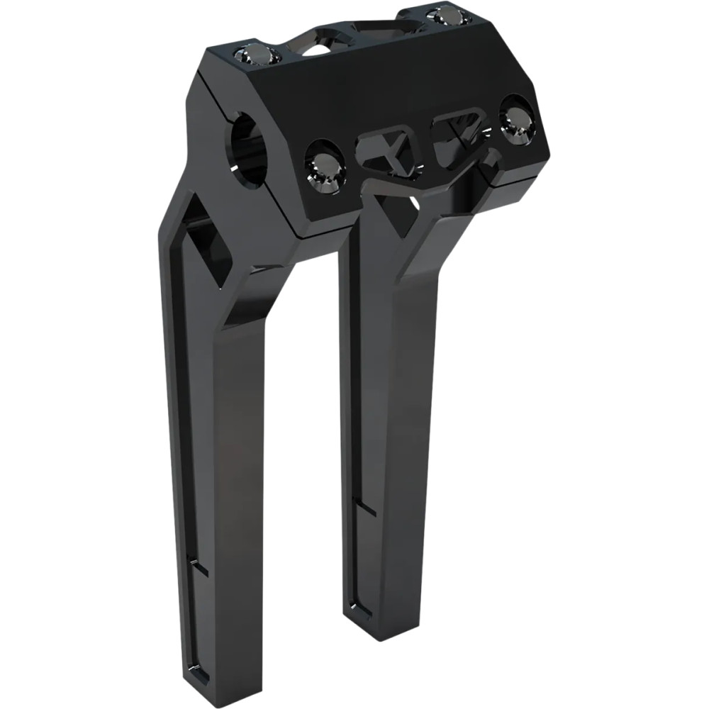 Performance Risers — 25.4 mm (1") clamp, 50.8 mm (2") pullback, 25.5 cm (10") rise, Black anodized