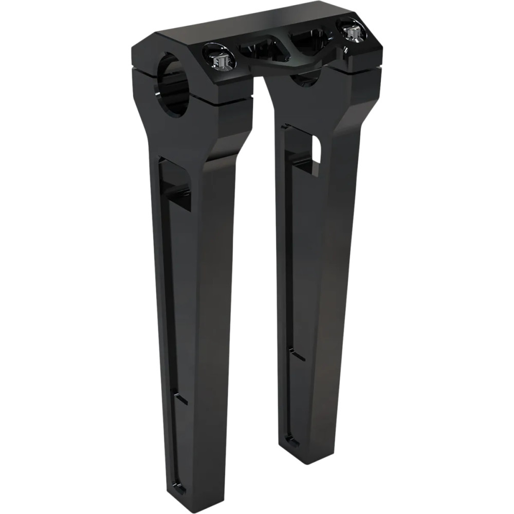 Elevadores de alto rendimiento — 10" de subida, 32 mm (1-1/4") de sujeción, Negro anodizado