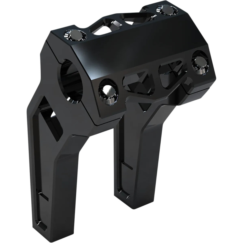 Performance Risers — 32 mm (1-1/4") clamp, 50.8 mm (2") pullback, 15 cm (6") rise, black anodized