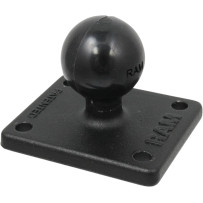 Ball Adapter with AMPS Plate — 1" ball, AMPS hole pattern, black