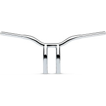 Manillar Kage Fighter con riser curvado soldado — 76 cm de ancho, 25,5 cm de elevación, 32 mm de diámetro, cromado