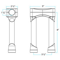 Murdock O/S Risers — 1-1/8" clamp, 8" rise, Chrome