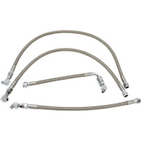 Stainless Steel Braided Oil Line Kit — 4-line kit, Chrome
