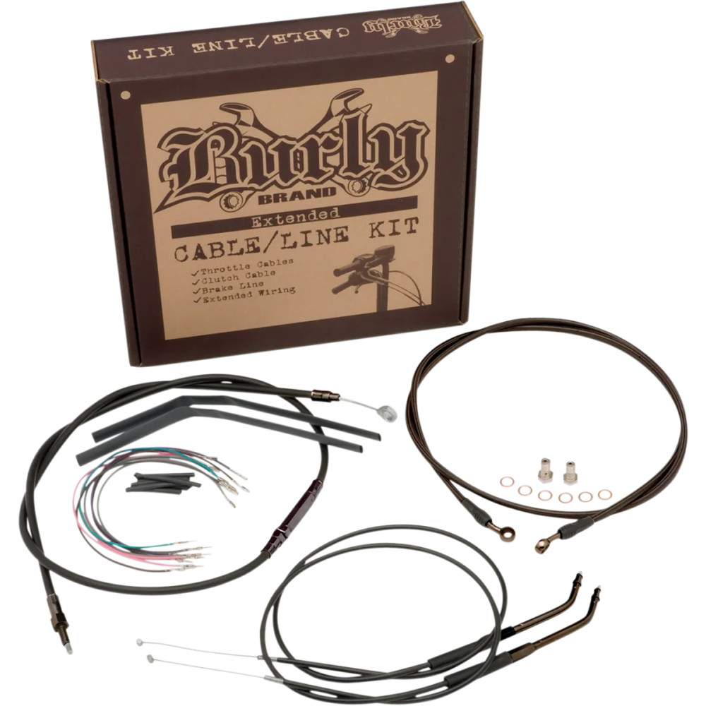 Complete Black Vinyl Handlebar Cable/Line Kit for Ape Hanger Handlebars