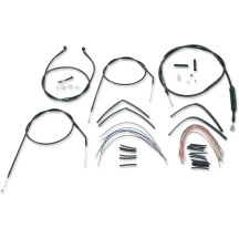 Complete Black Vinyl Handlebar Cable/Line Kit for Ape Hanger Handlebars