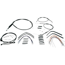 Complete Black Vinyl Handlebar Cable/Line Kit for Ape Hanger Handlebars
