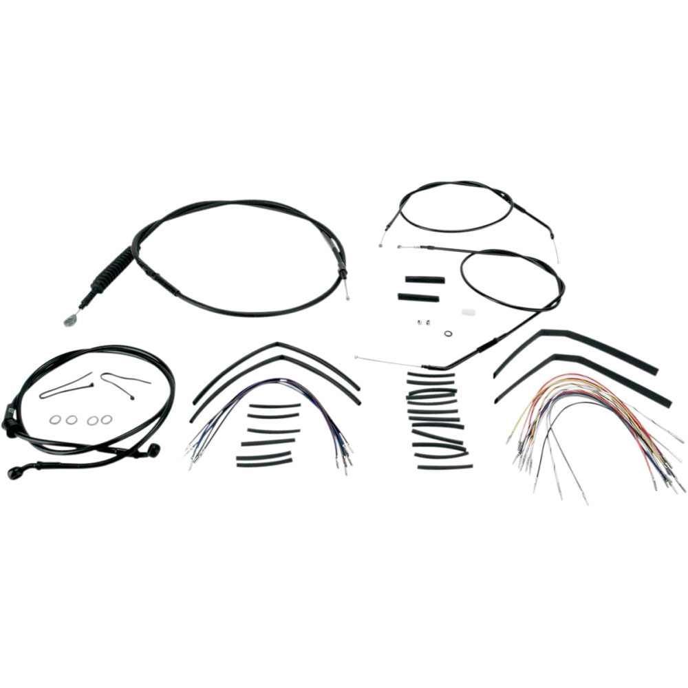 Complete Black Vinyl Handlebar Cable/Line Kit for Ape Hanger Handlebars