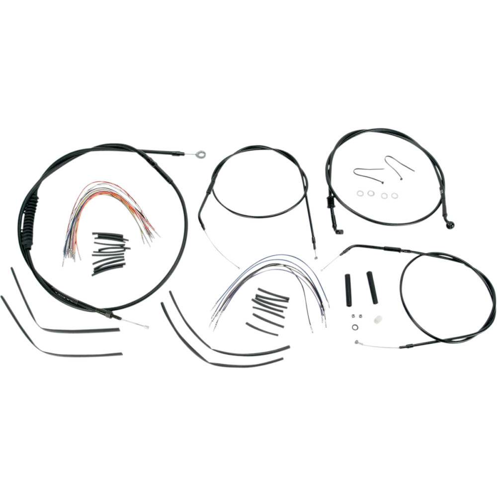 Complete Black Vinyl Handlebar Cable/Line Kit for Ape Hanger Handlebars