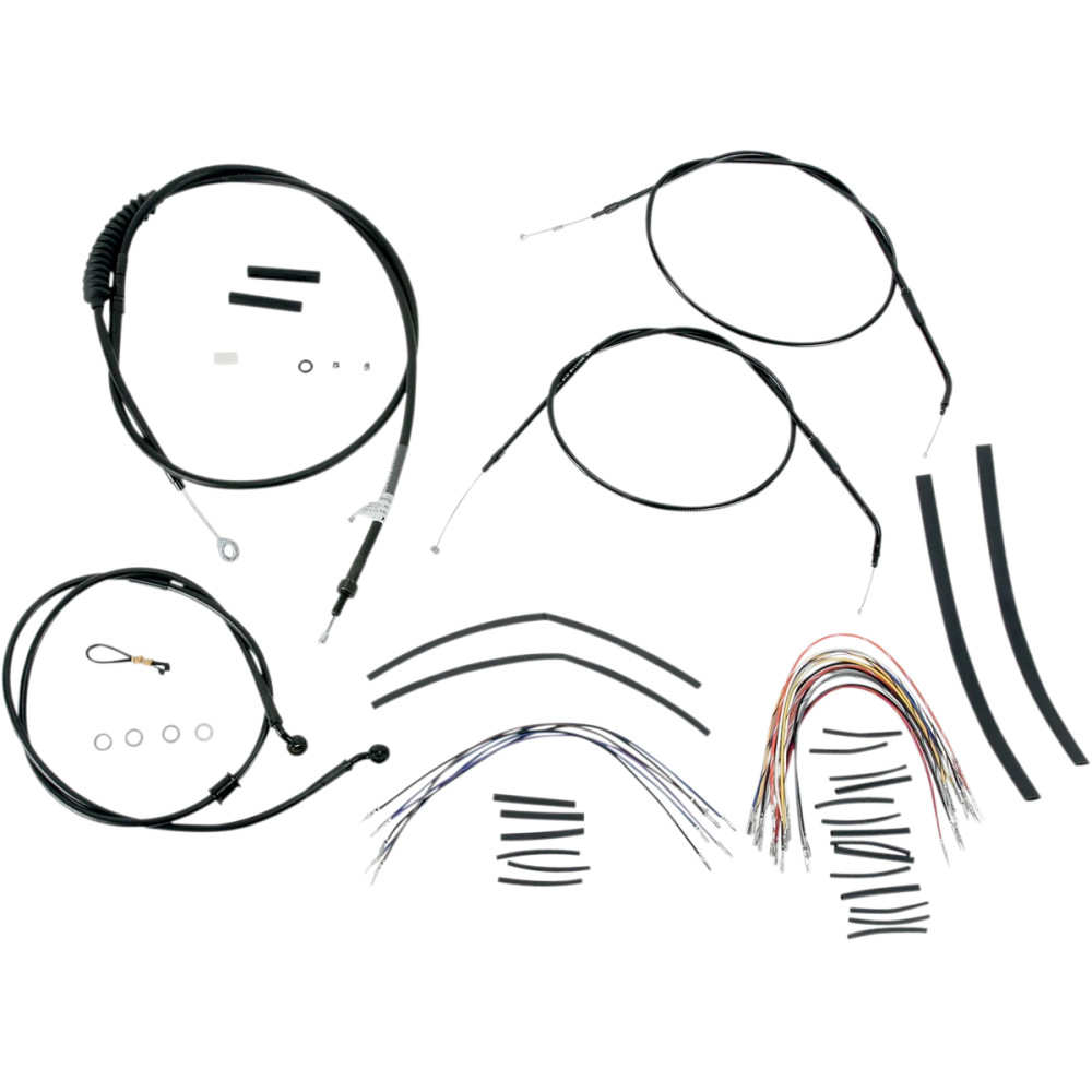 Complete Black Vinyl Handlebar Cable/Line Kit for Ape Hanger Handlebars