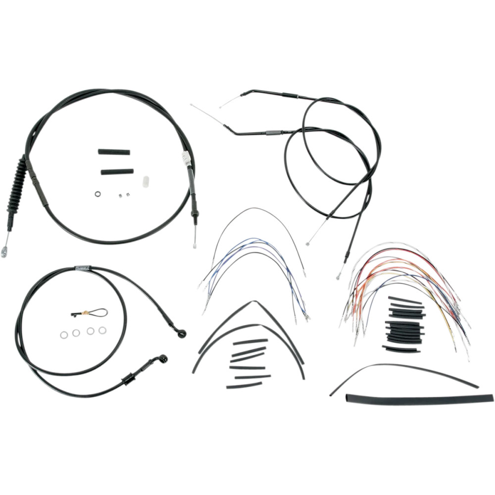 Complete Black Vinyl Handlebar Cable/Line Kit for Ape Hanger Handlebars