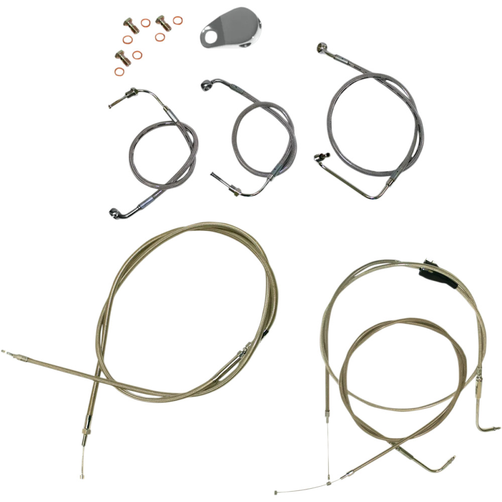 Standard Stainless Braided Handlebar Cable/Brake Line Kit
