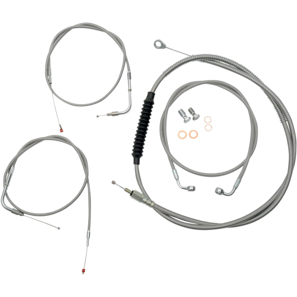 Standard Stainless Braided Handlebar Cable/Brake Line Kit