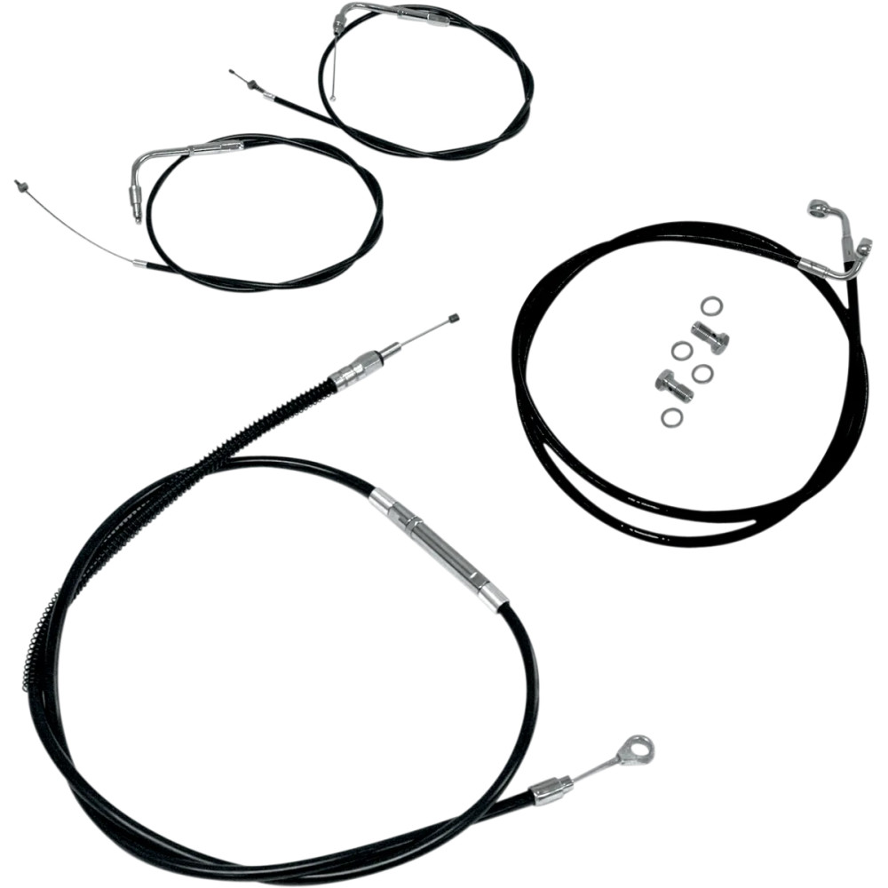Standard Black Vinyl Braided Handlebar Cable/Brake Line Kit — Ape Hanger