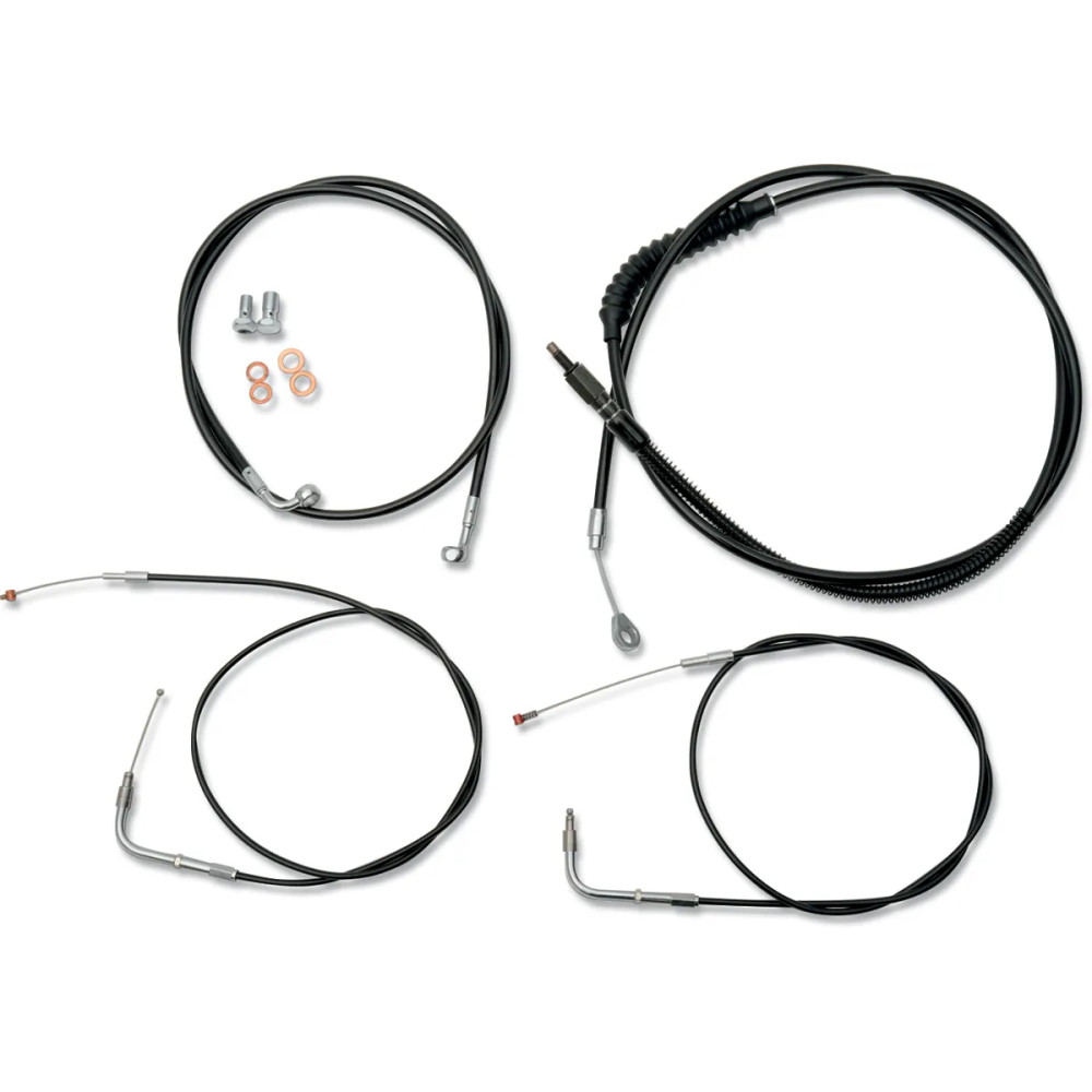 Standard Black Vinyl Braided Handlebar Cable/Brake Line Kit — Ape Hanger