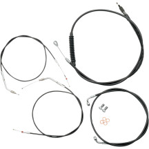 Standard Black Vinyl Braided Handlebar Cable/Brake Line Kit — Ape Hanger/Mini