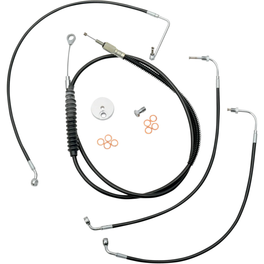 Standard Black Vinyl Braided Handlebar Cable/Brake Line Kit — Ape Hanger