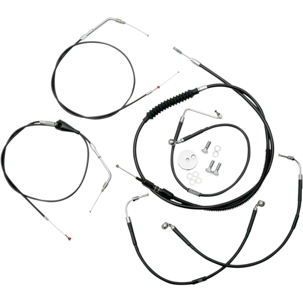 Standard Black Vinyl Braided Handlebar Cable/Brake Line Kit — Ape Hanger