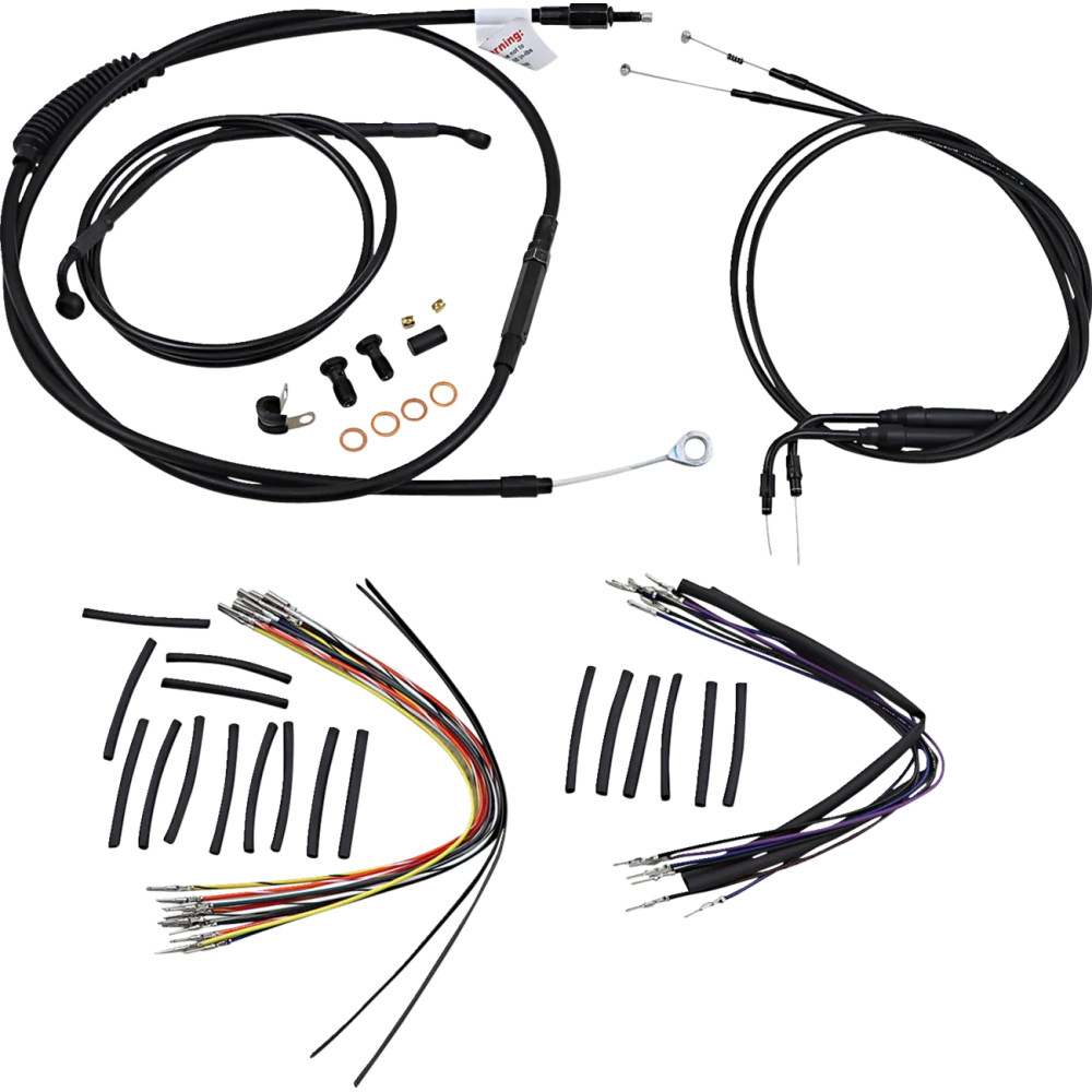 Complete Black Vinyl Handlebar Cable/Line Kit for Ape Hanger Handlebars