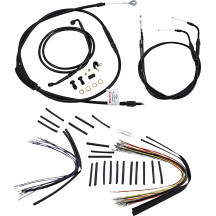 Complete Black Vinyl Handlebar Cable/Line Kit for Ape Hanger Handlebars