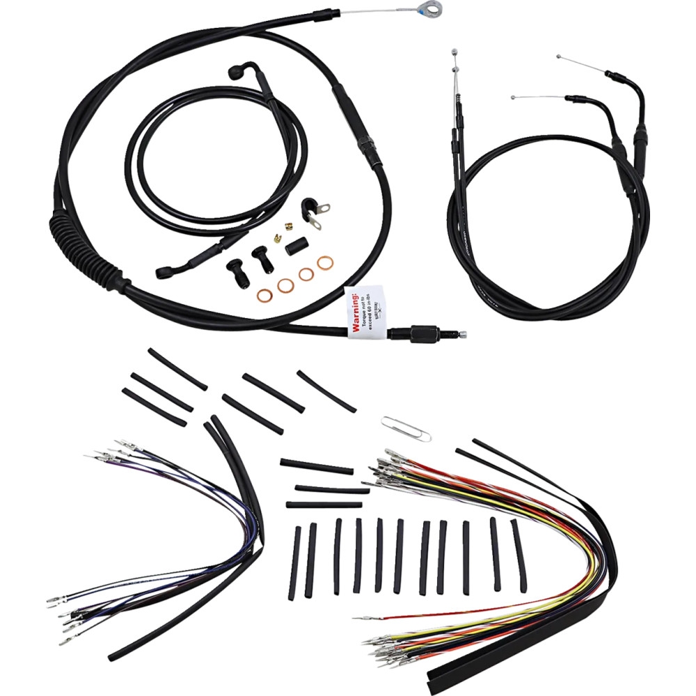Complete Black Vinyl Handlebar Cable/Line Kit for Ape Hanger Handlebars