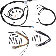Complete Black Vinyl Handlebar Cable/Line Kit for Ape Hanger Handlebars