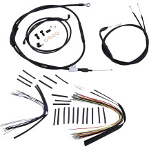 Complete Black Vinyl Handlebar Cable/Line Kit for Ape Hanger Handlebars