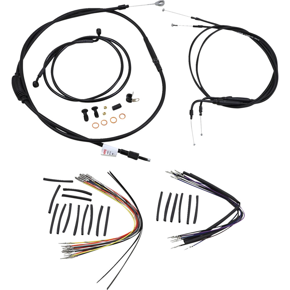 Complete Black Vinyl Handlebar Cable/Line Kit for Ape Hanger Handlebars