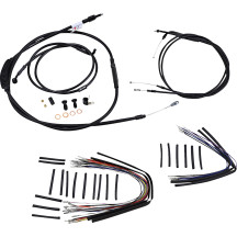 Complete Black Vinyl Handlebar Cable/Line Kit for Ape Hanger Handlebars