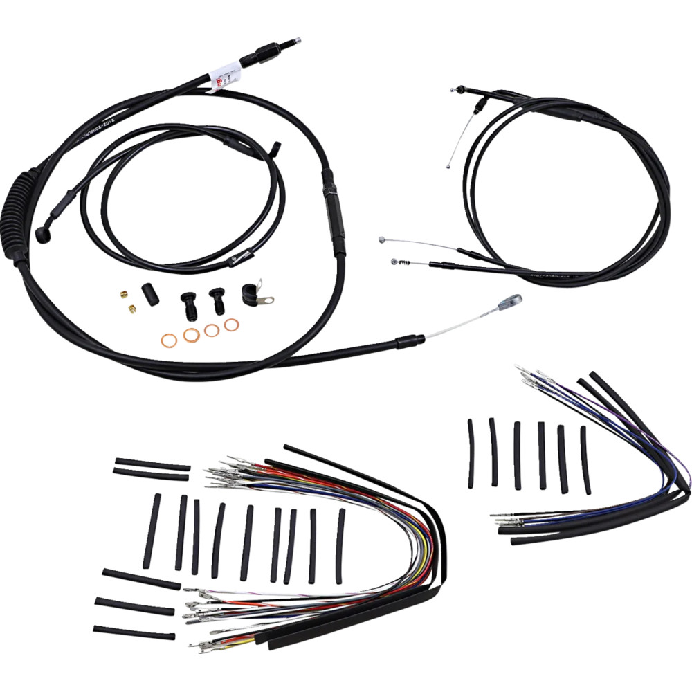 Complete Black Vinyl Handlebar Cable/Line Kit for Ape Hanger Handlebars