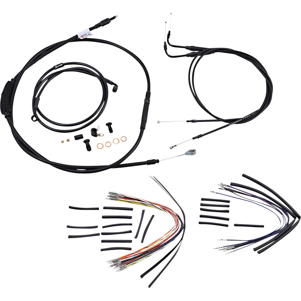 Complete Black Vinyl Handlebar Cable/Line Kit for Ape Hanger Handlebars