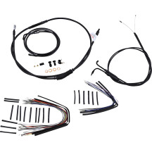 Complete Black Vinyl Handlebar Cable/Line Kit for Ape Hanger Handlebars