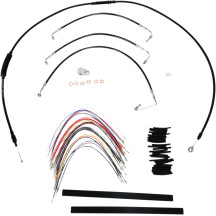 Kit de Cables/Líneas de Manillar de Vinilo Negro Completo para Manillares Ape Hanger