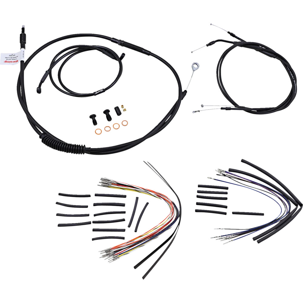 Complete Black Vinyl Handlebar Cable/Line Kit for Ape Hanger Handlebars