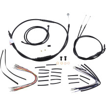 Complete Black Vinyl Handlebar Cable/Line Kit for Ape Hanger Handlebars