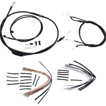 Kit completo de cables/líneas de vinilo negro para manillares Ape Hangers — Negro, compatible con manillares de 14" (35.5 cm)