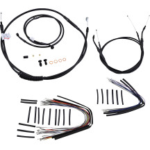 Complete Black Vinyl Handlebar Cable/Line Kit for Ape Hanger Handlebars