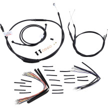 Kit de Cables/Líneas de Manillar de Vinilo Negro Completo para Manillares Ape Hanger