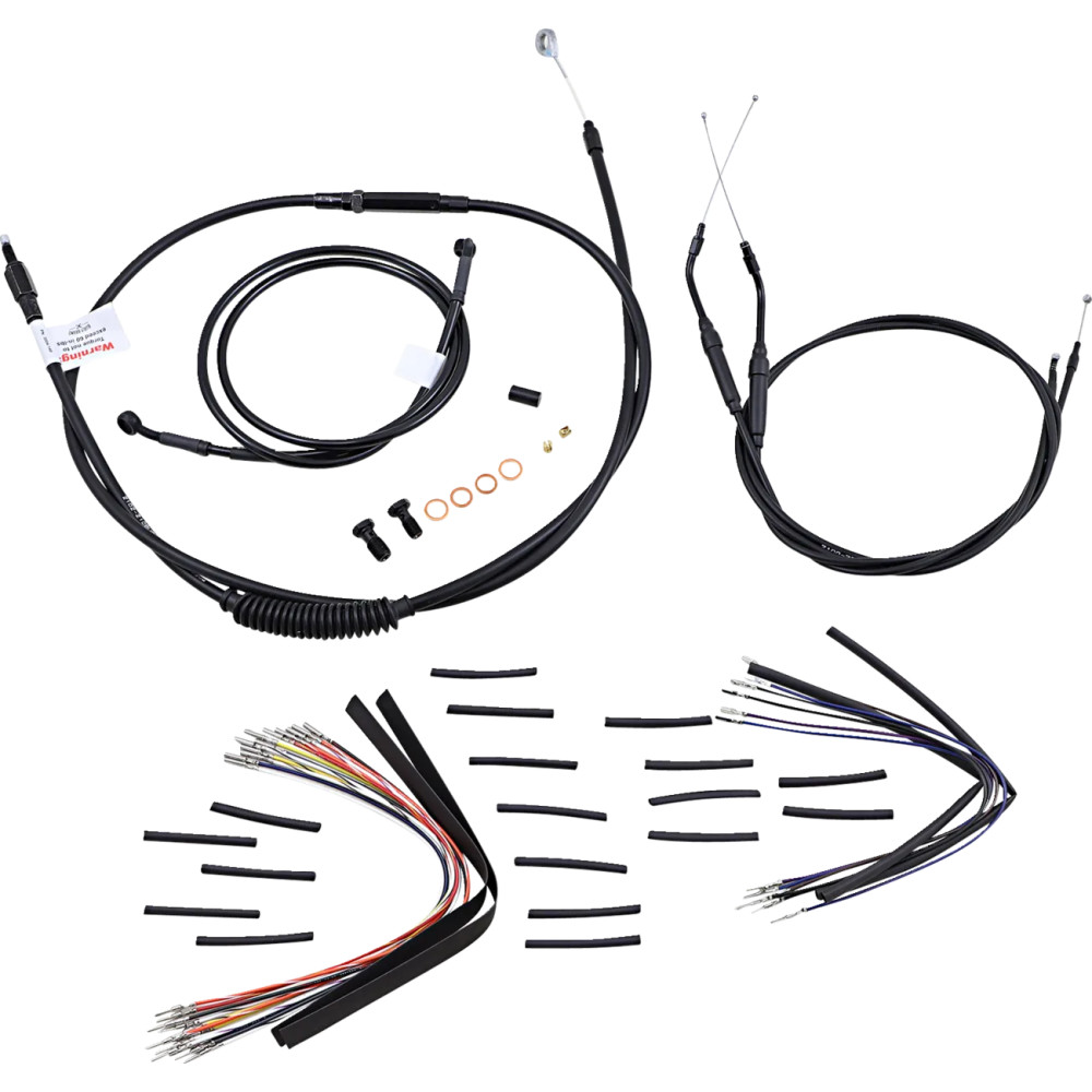 Kit de Cables/Líneas de Manillar de Vinilo Negro Completo para Manillares Ape Hanger