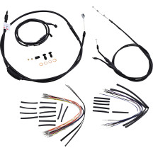Complete Black Vinyl Handlebar Cable/Line Kit for Ape Hanger Handlebars