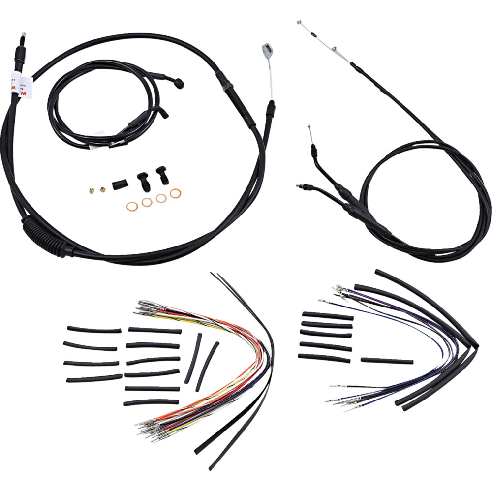 Complete Black Vinyl Handlebar Cable/Line Kit for Ape Hanger Handlebars