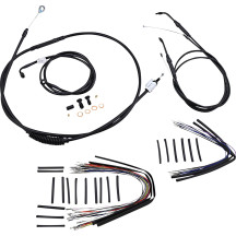 Kit de Cables/Líneas de Manillar de Vinilo Negro Completo para Manillares Ape Hanger